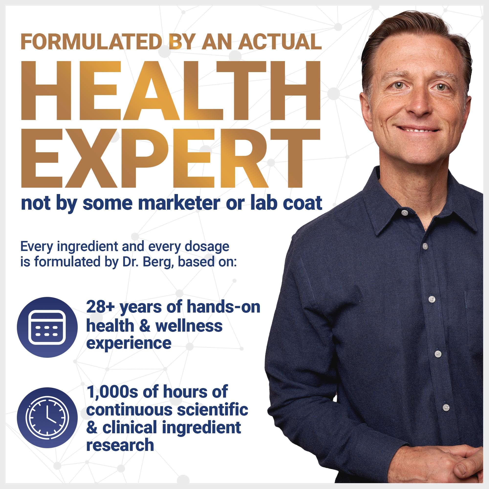 Morning routine with Dr. Berg Probiotic for digestive support.