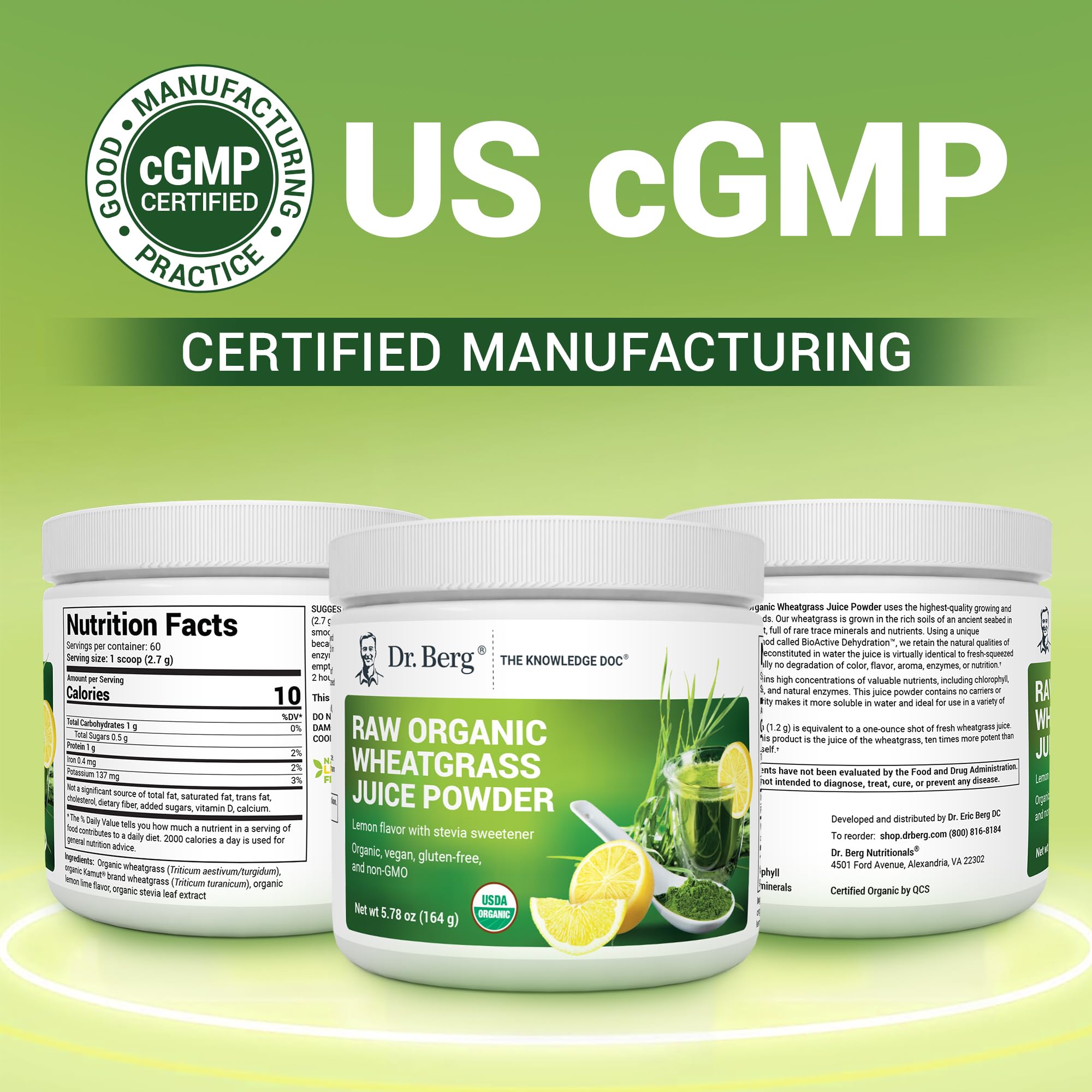 Dr. Berg Organic certification signals quality and trusted ingredients.
