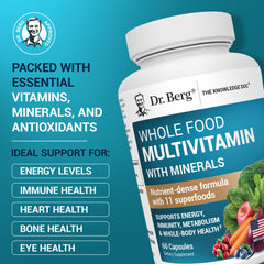 Dr. Berg Whole Food Multivitamin ingredients sourced from whole foods
