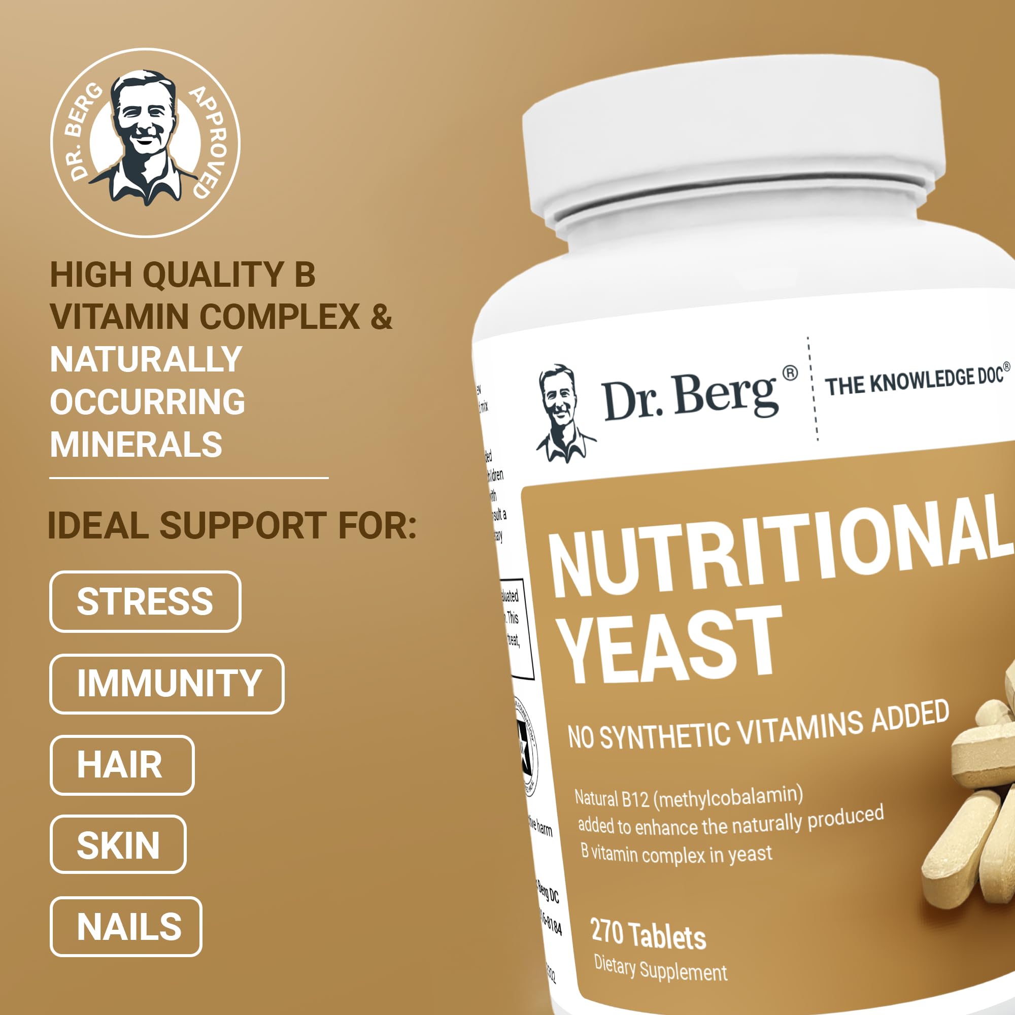 Dr. Berg Yeast Tablets vanilla chew close-up showing optional chewing.