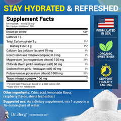 Dr. Berg Zero Sugar Hydration dissolves smoothly in water.