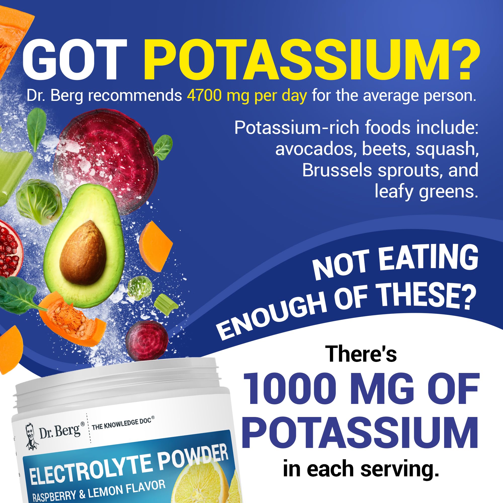 Dr. Berg Zero Sugar Hydration label close-up with sodium and potassium