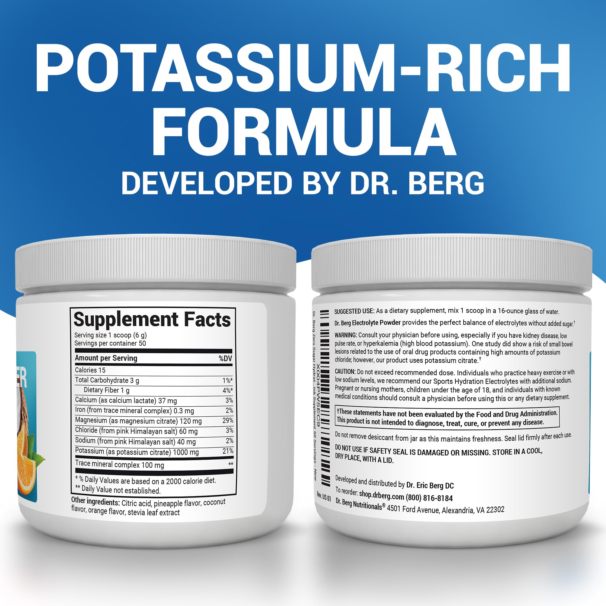 Dr. Berg Zero Sugar Hydration Powder pineapple-orange flavor during activity
