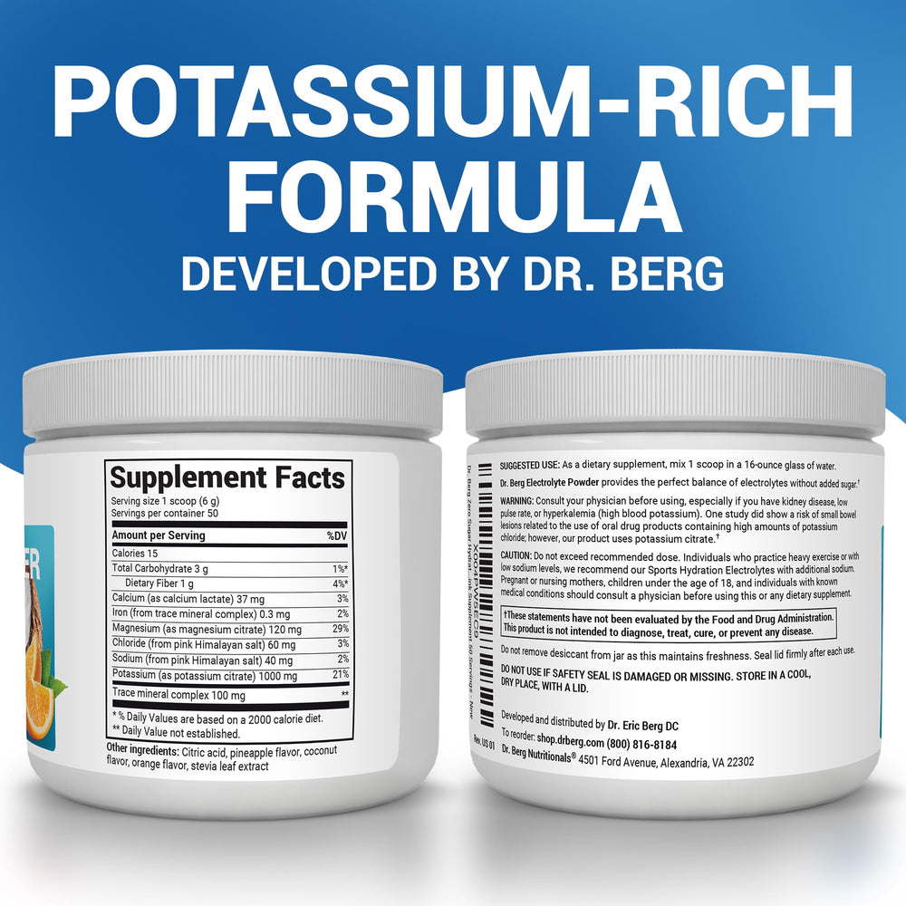 Dr. Berg Zero Sugar Hydration Powder pineapple-orange flavor during activity