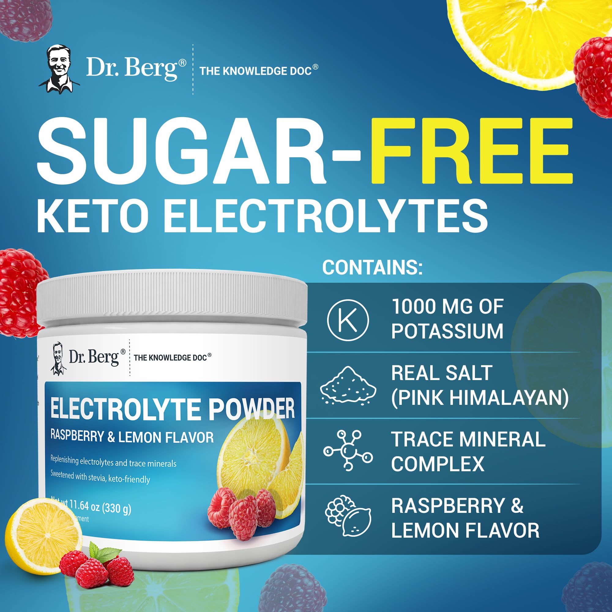 Dr. Berg Zero Sugar Hydration serving with 50 servings indicator