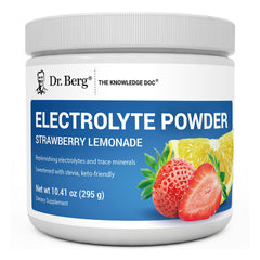 Dr Berg Nutritionals zero-sugar hydration strawberry-lemonade tub boosts electrolytes