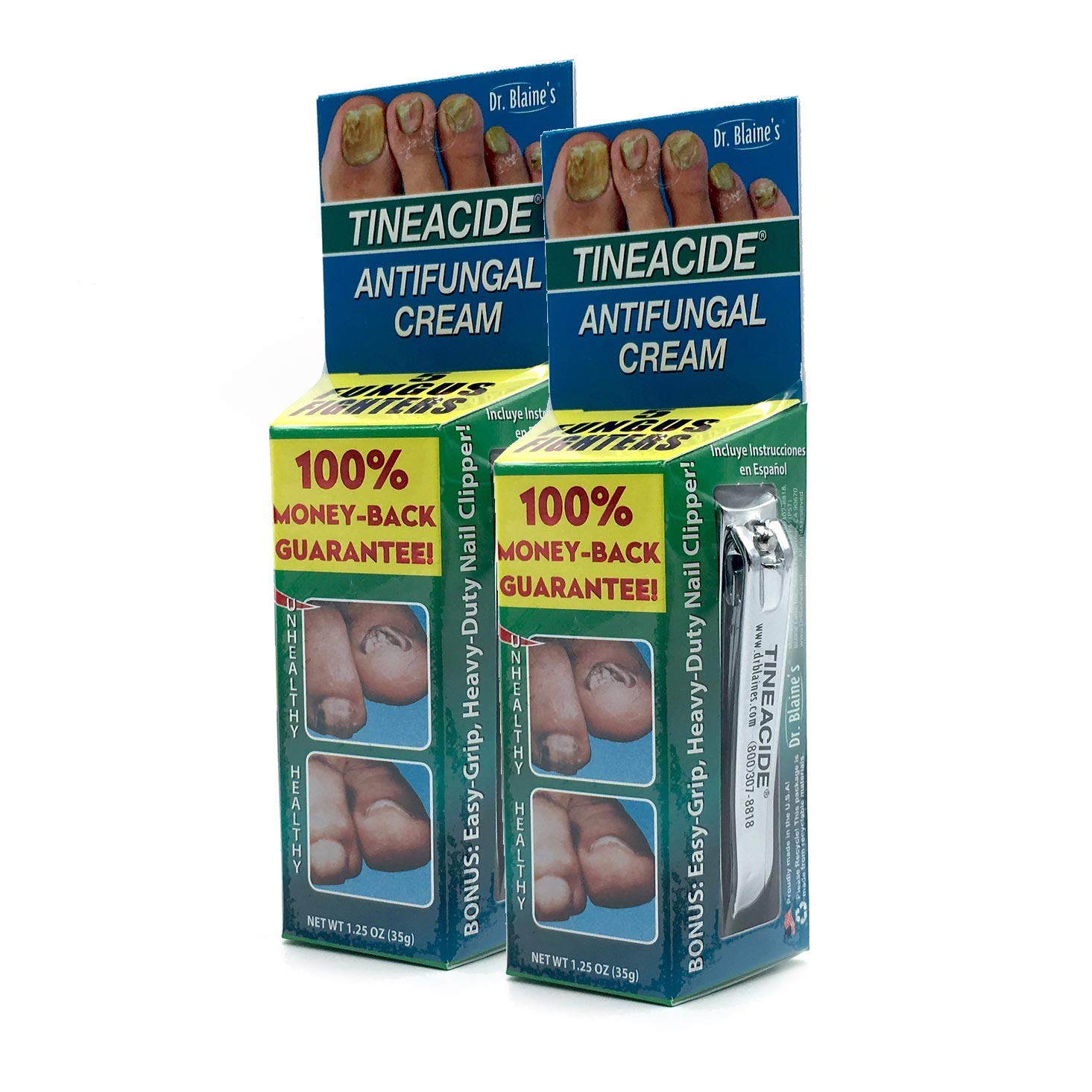 Dr. Blaine's Tineacide antifungal cream bottle addresses common skin fungus symptoms.