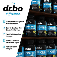 DR. BO Berberine close-up of smooth capsules ready to swallow.