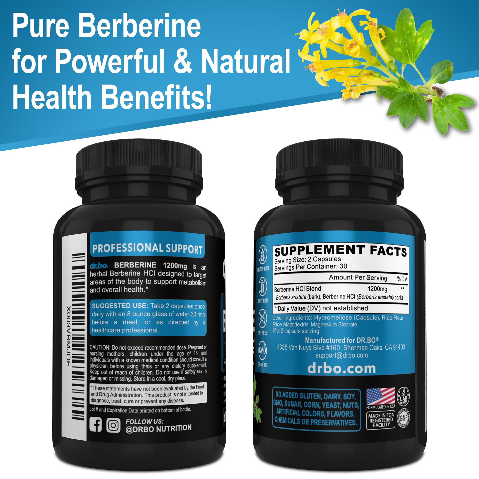 DR. BO Berberine eco-friendly packaging supports sustainability.