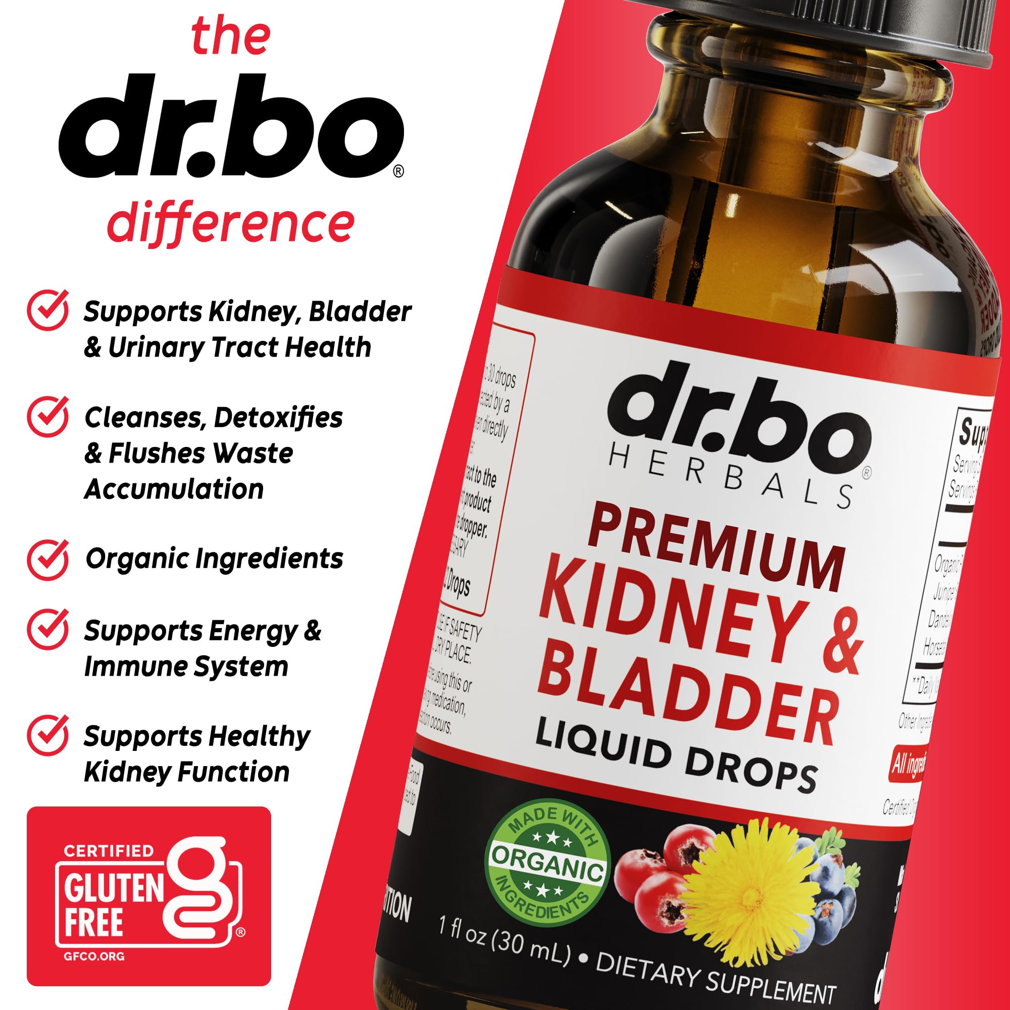 DR. BO cleavers leaf drops highlighting traditional bladder support herbs.