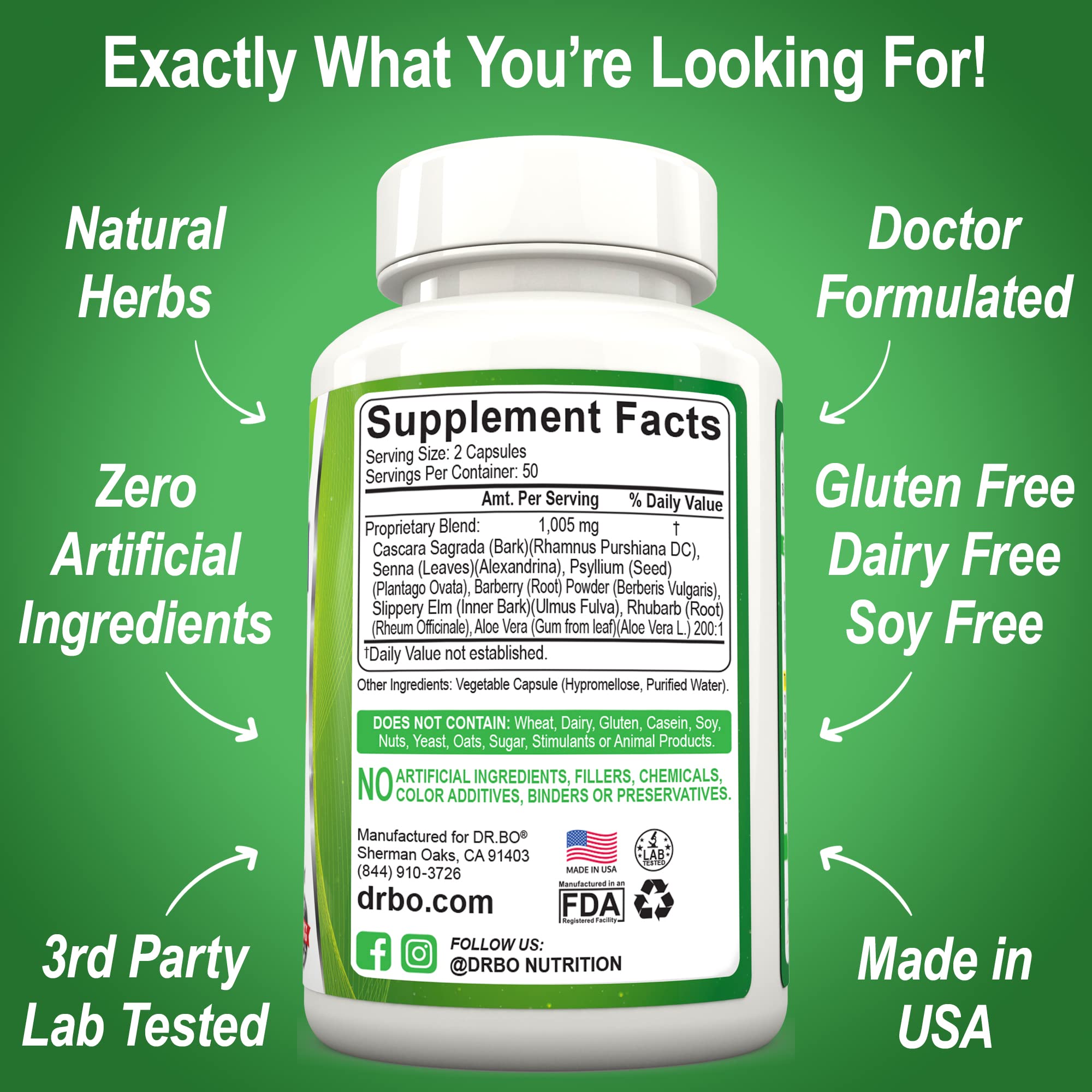 DR. BO Colon Cleanse in-use morning routine scene suggests gentle support
