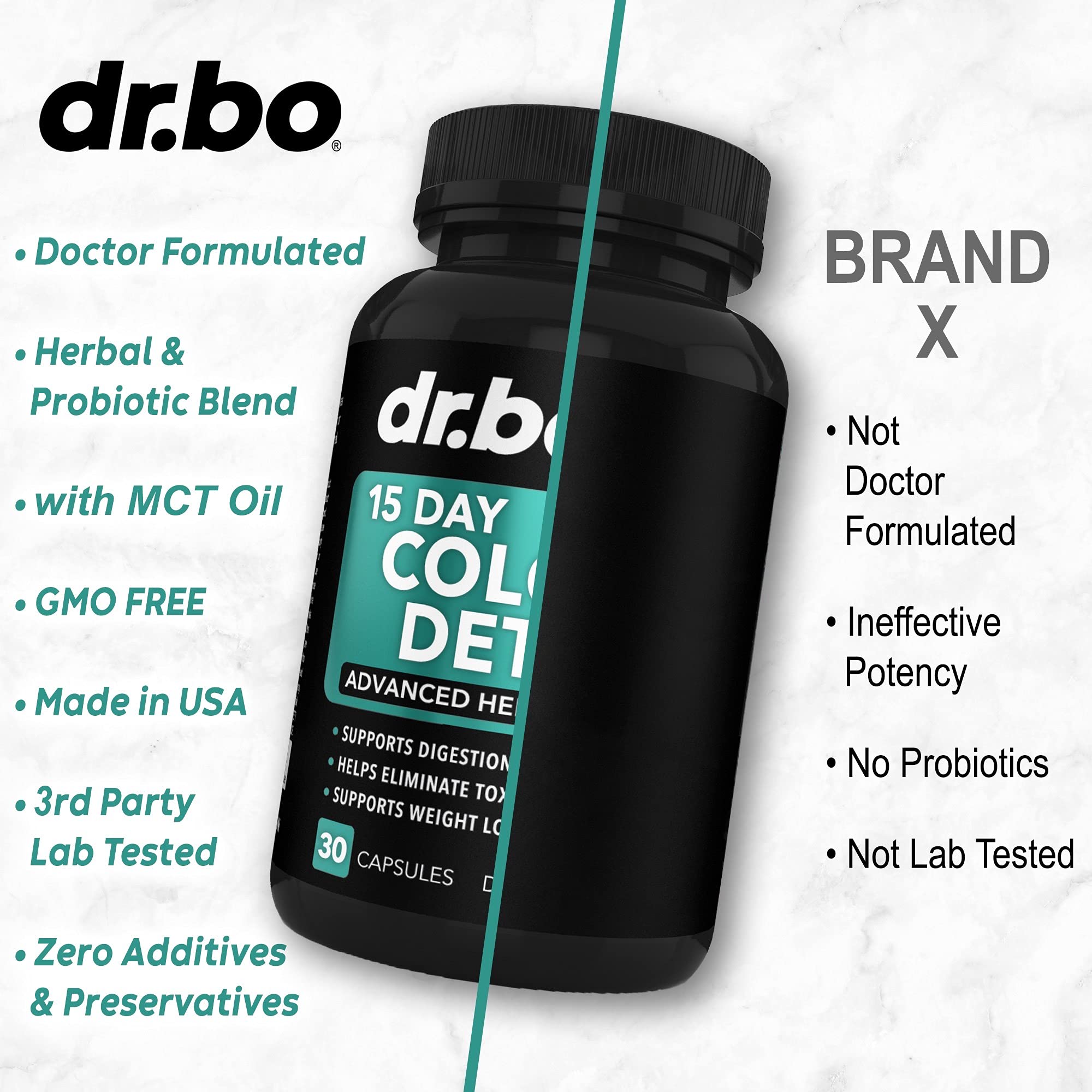 DR. BO Colon Cleanser flaxseed fiber component offers daily fiber support.