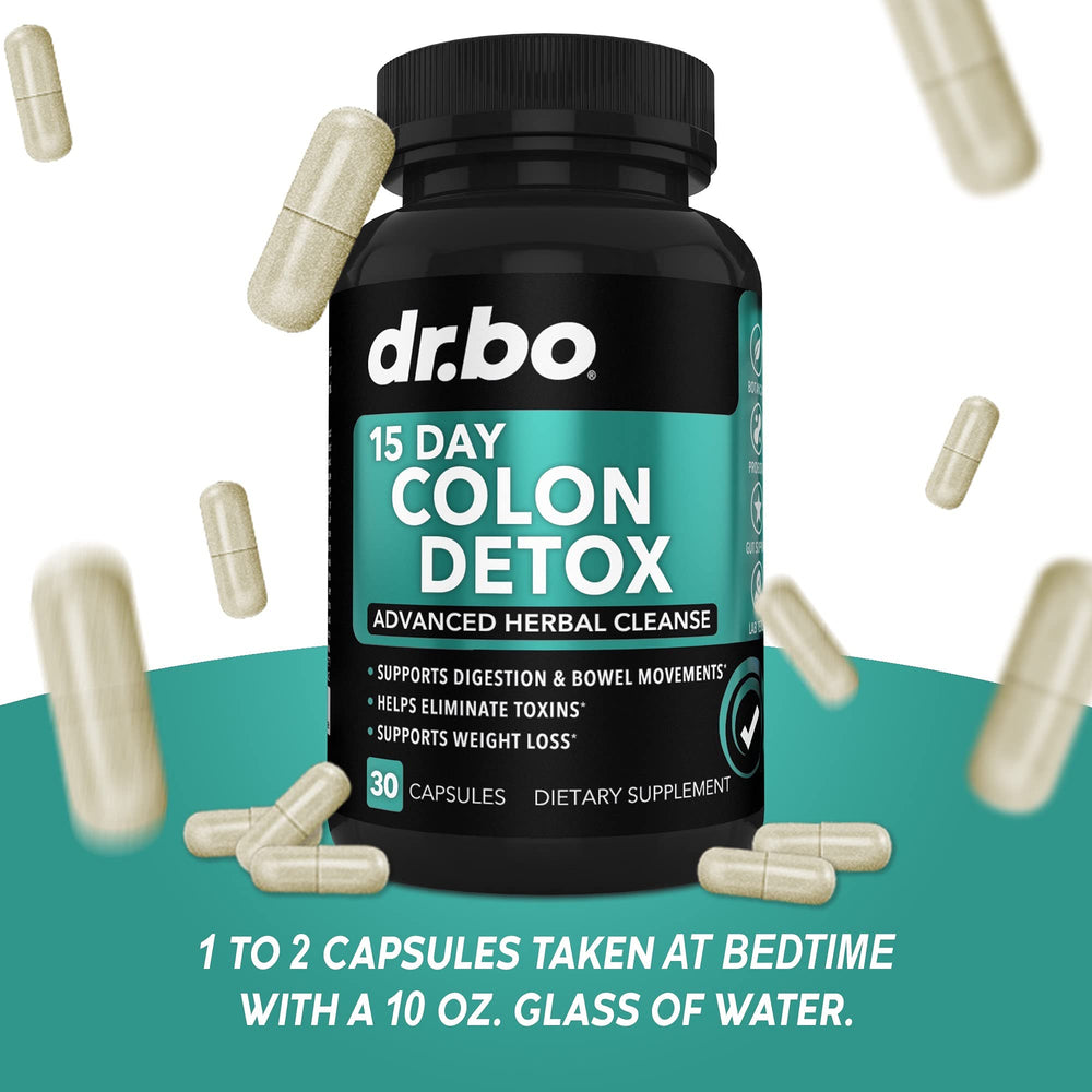 A user takes DR. BO Colon Cleanser as part of morning routine.