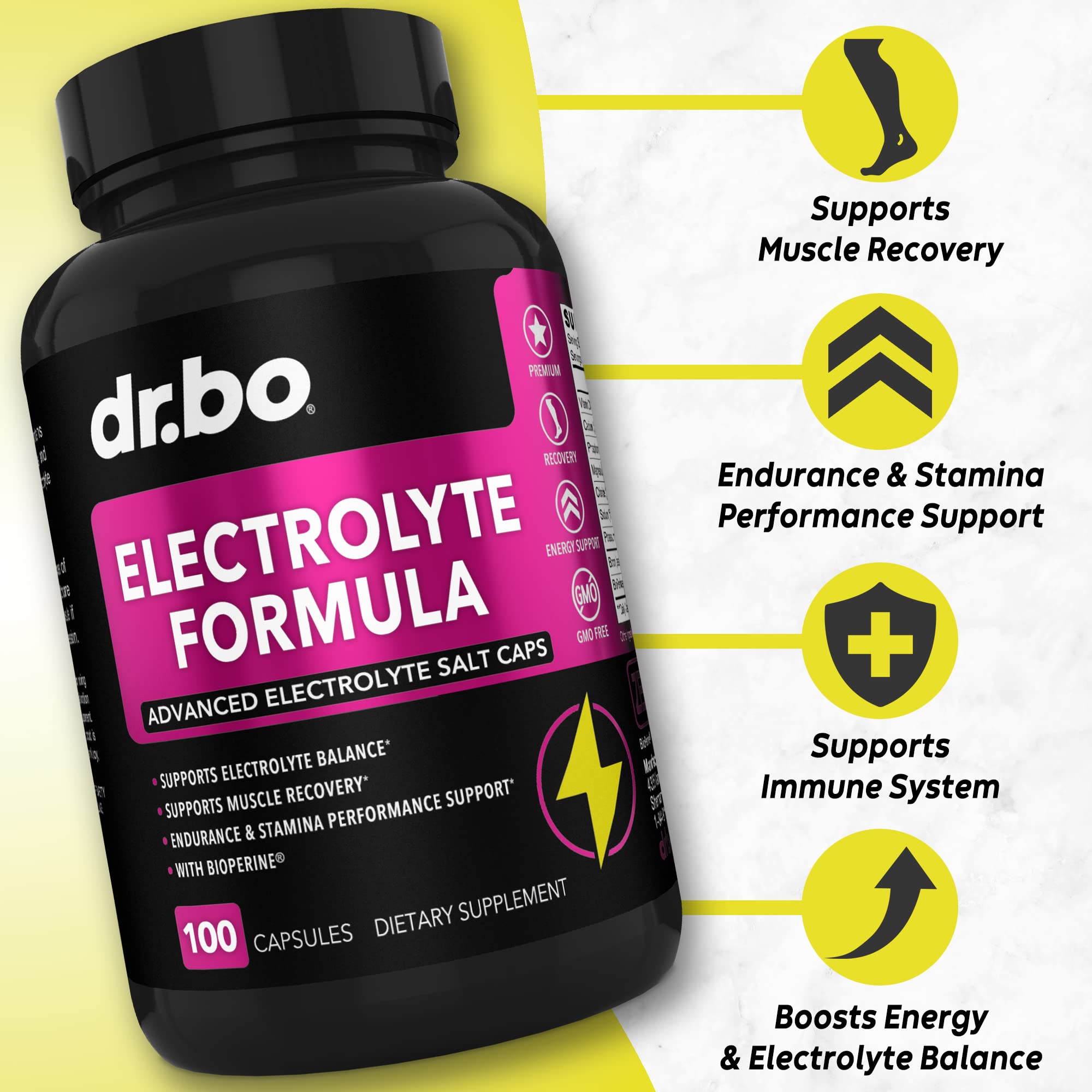 DR. BO electrolyte pills packaging front shown for easy daily use