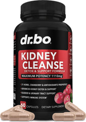 DR. BO Kidney Cleanse bottle front shows herbal blend for daily urinary wellness