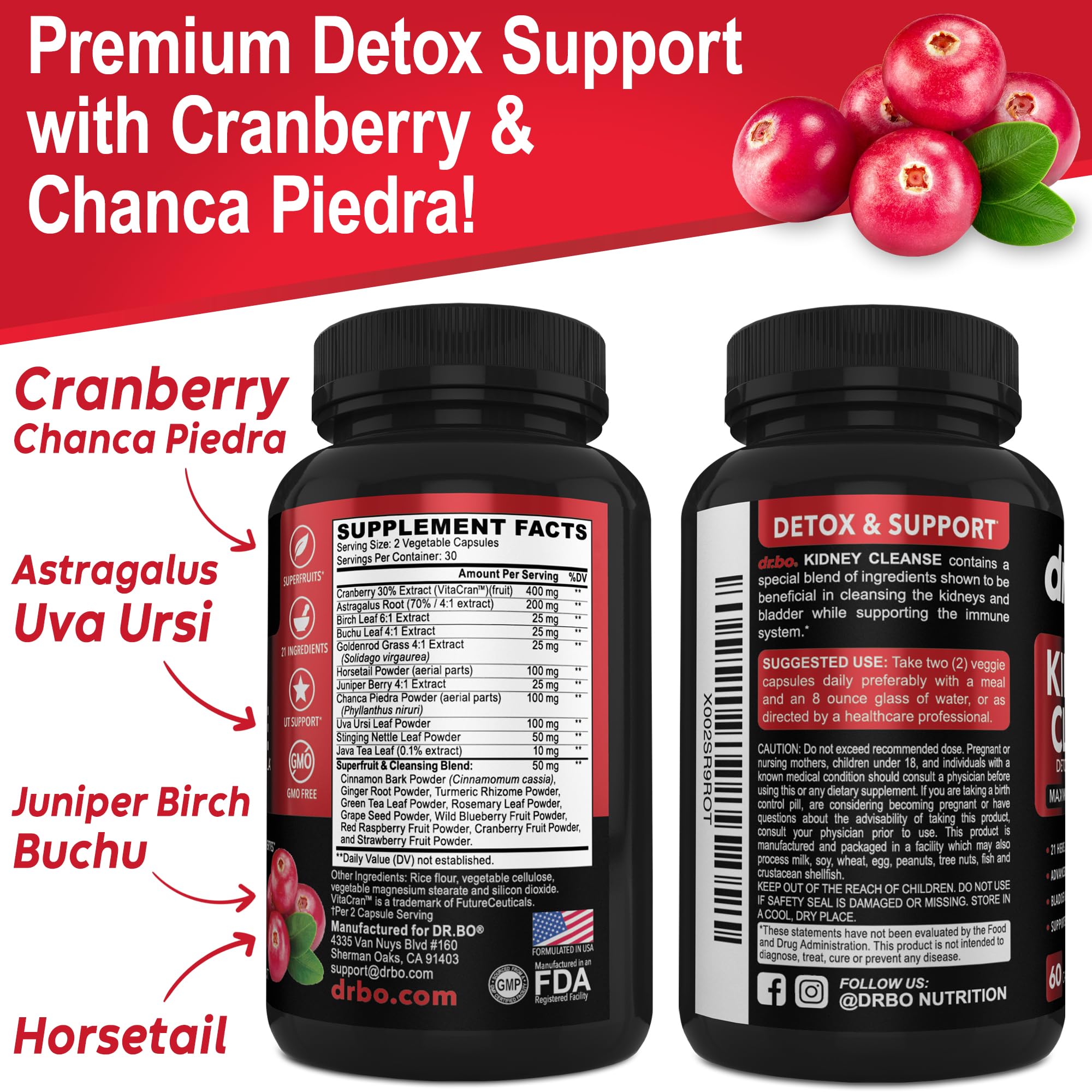 DR. BO Kidney Cleanse daily-use bottle ready for routine