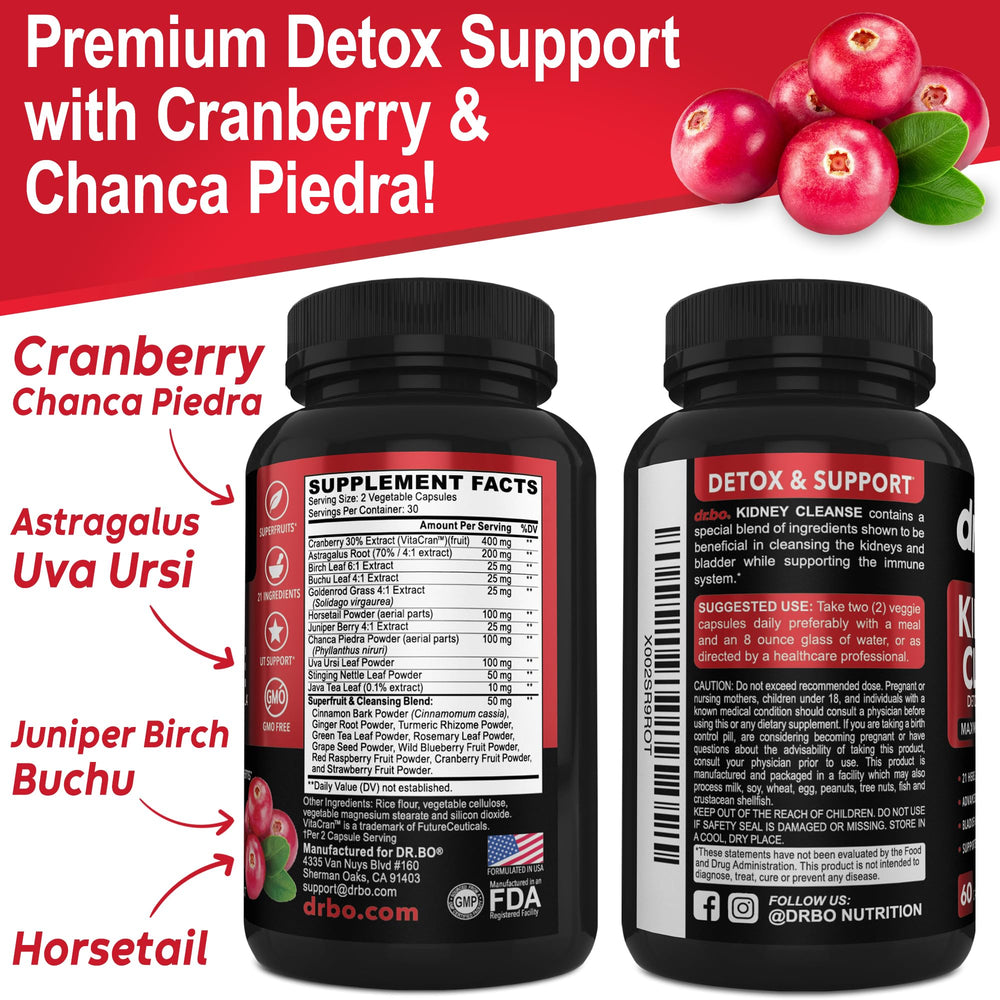 DR. BO Kidney Cleanse daily-use bottle ready for routine