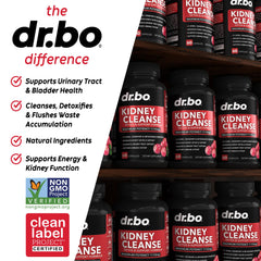 DR. BO Kidney Cleanse label details highlight cranberry and juniper berry blend