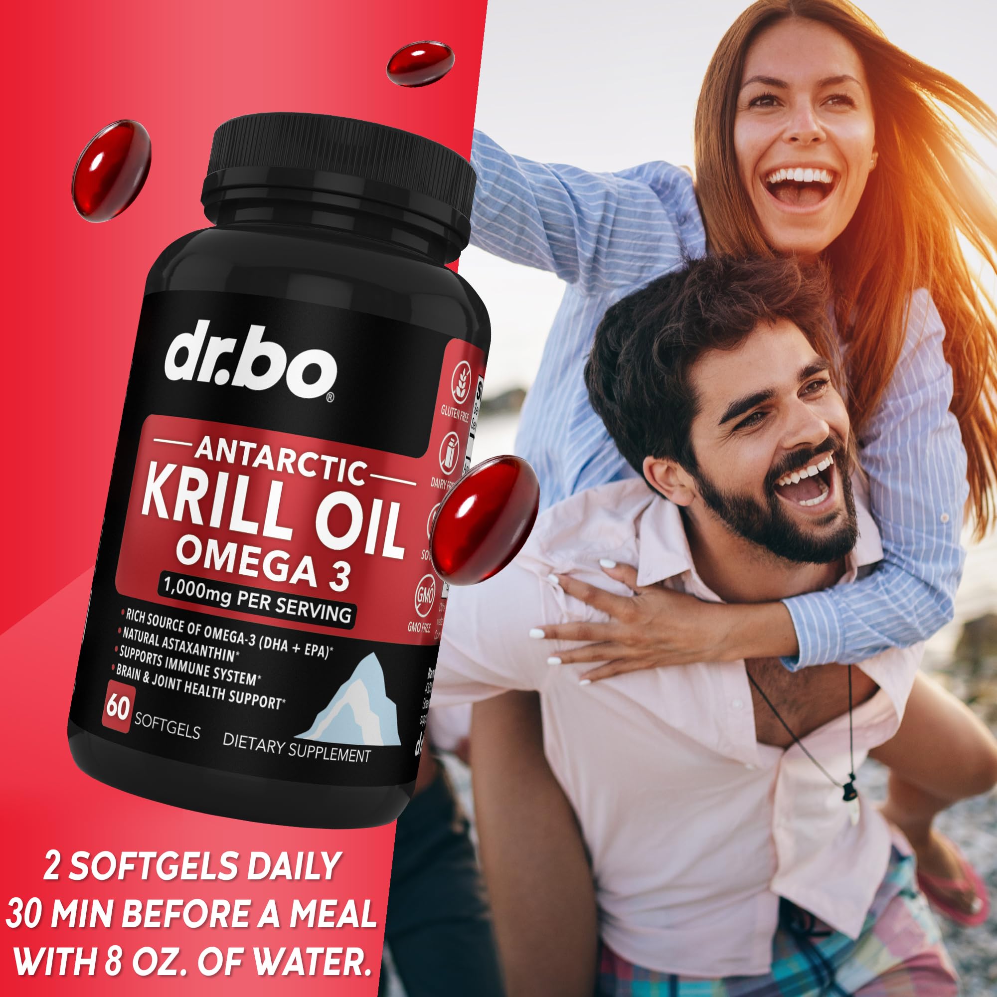 DR. BO No fishy aftertaste image communicates burpless experience.