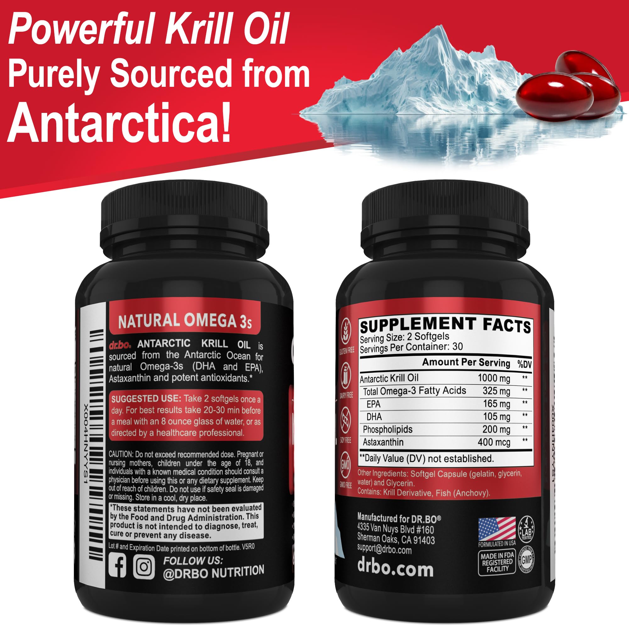 DR. BO Krill Oil small pills size for easy daily intake.