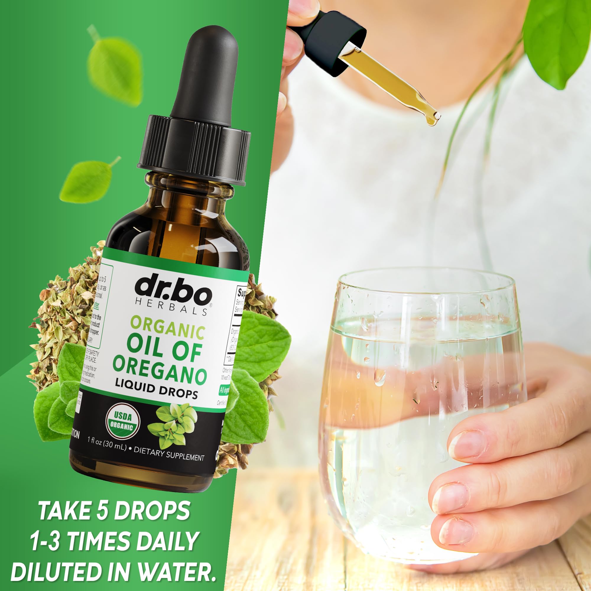 DR. BO Oregano Oil Drops six-month pack highlighting long-term value