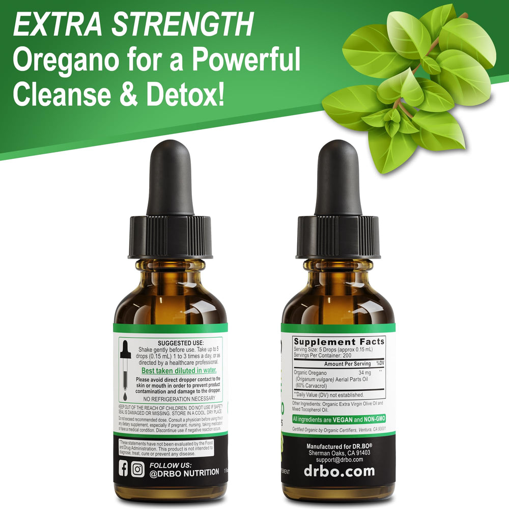 DR. BO Oregano Oil Drops dilution in water shows easy intake