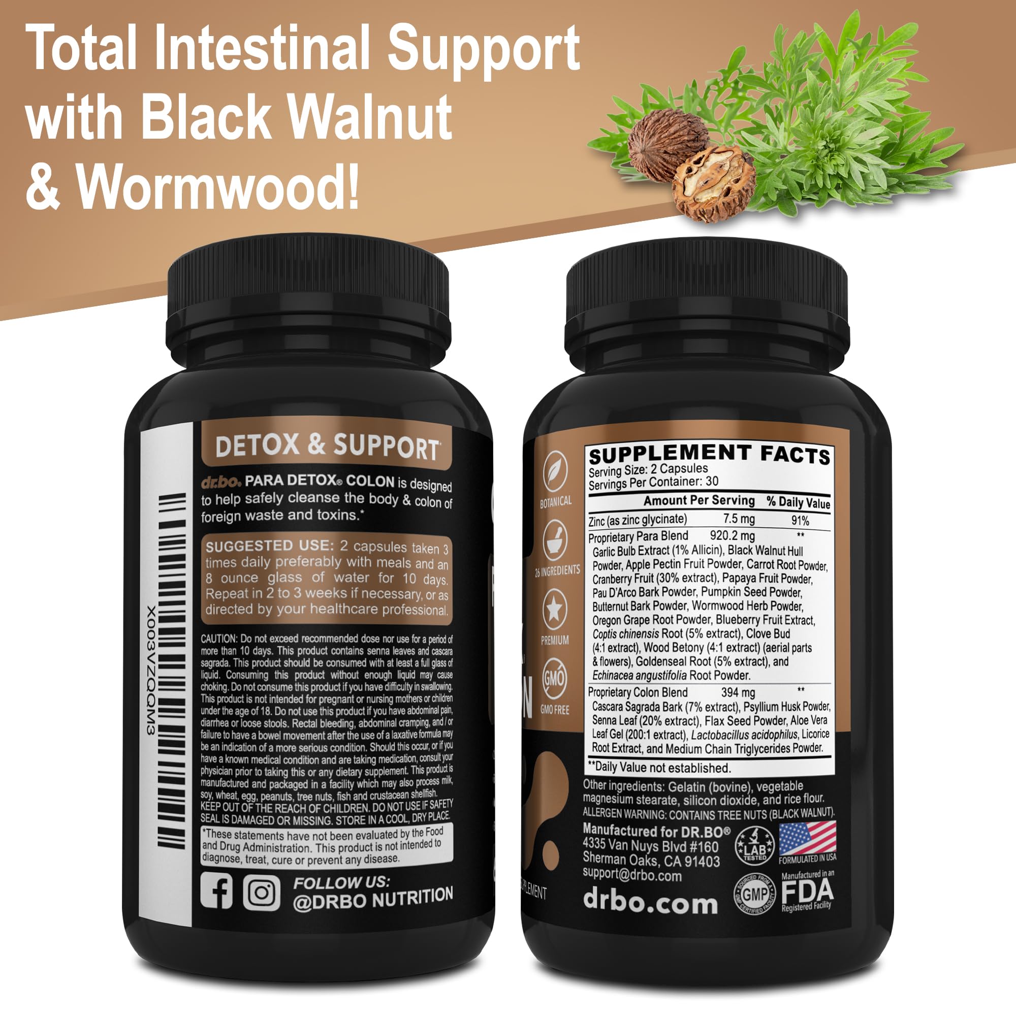 DR. BO Píldulas detox digestivas: cápsulas compactas para limpieza intestinal.