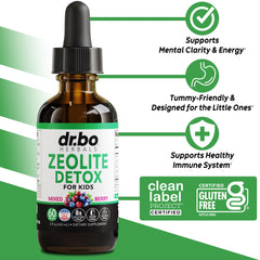 DR. BO Zeolite Kids Drops berry flavor appeals to kids and supports daily consumption