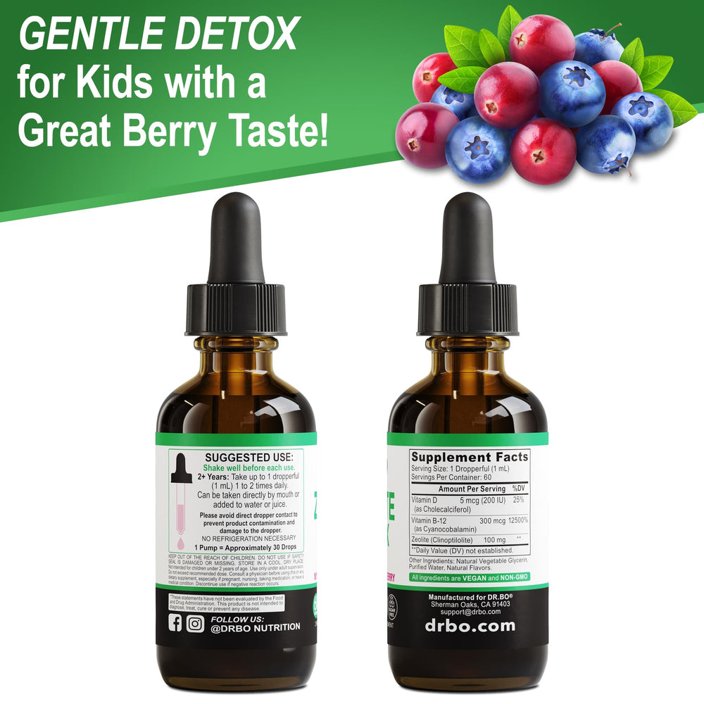 DR. BO Zeolite Kids Drops berry flavor supports kid-friendly daily routine