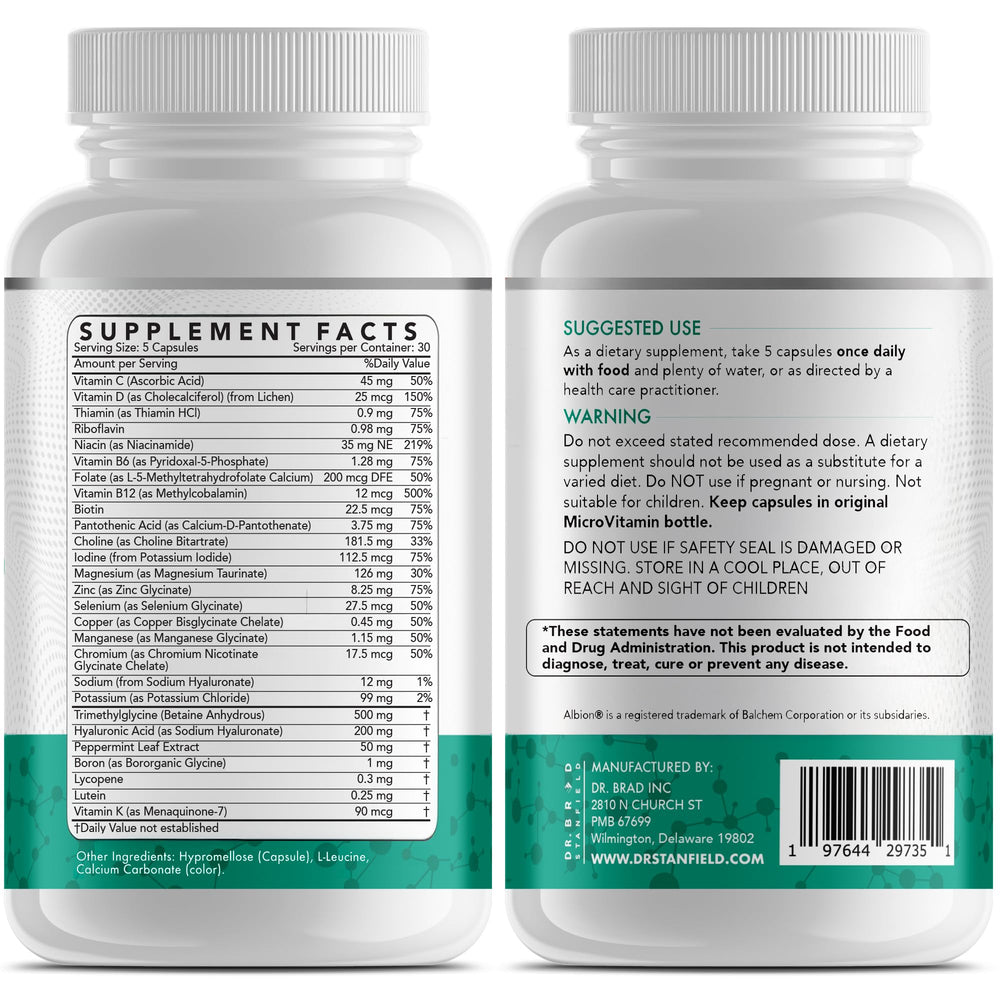 Dr Brad Stanfield bottle pour showing easy daily dosing for energy support.