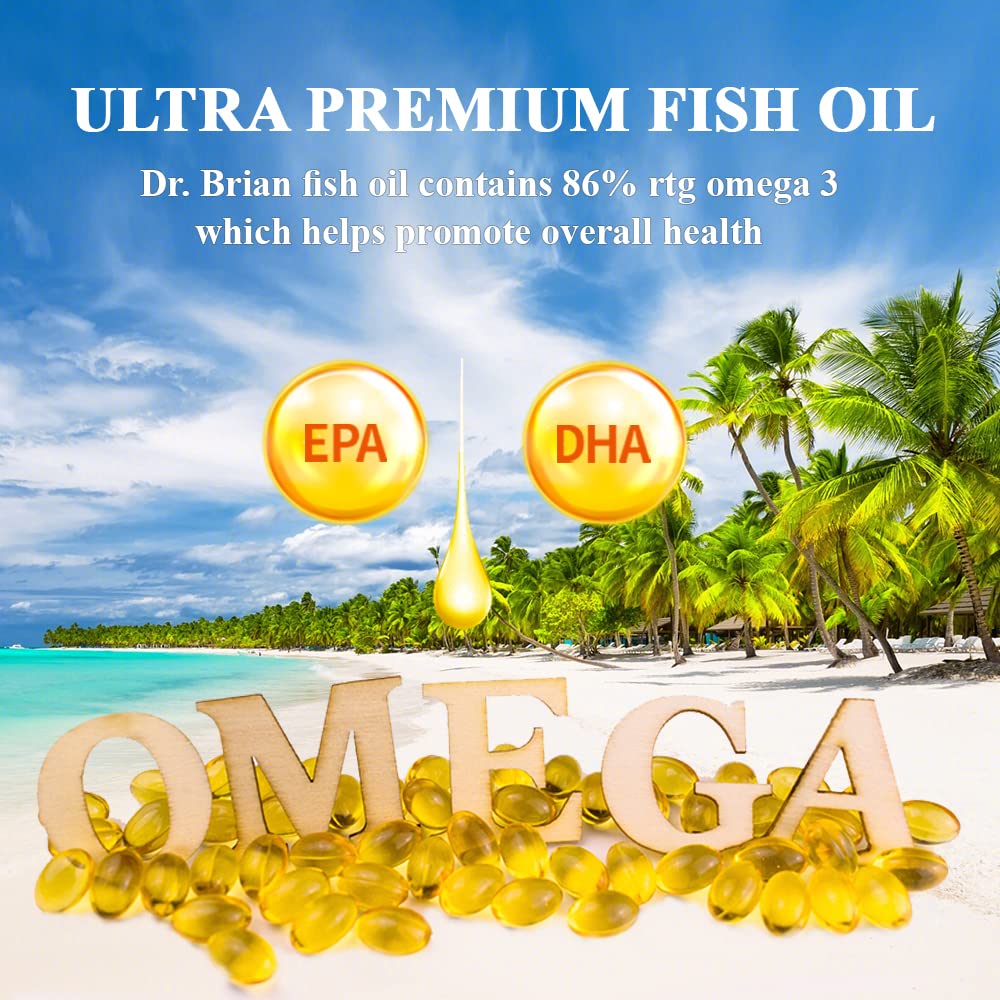 Dr.Brian Fish Oil bottle emitting a lemon scent for burpless intake.