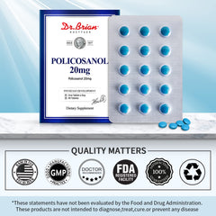 DR.BRIAN ROETTGER Policosanol 20mg label closeup highlighting ingredients.