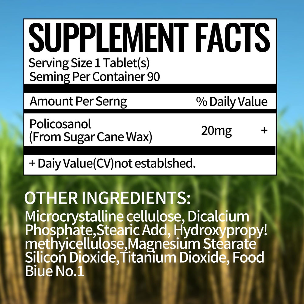 DR.BRIAN ROETTGER Policosanol 20mg organic sugar cane extract visual.