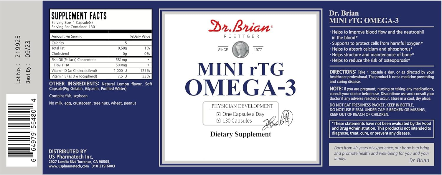 Dr.Brian rTG form capsule illustrating high absorption benefits.