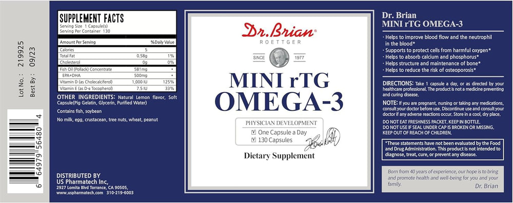 Dr.Brian rTG form capsule illustrating high absorption benefits.