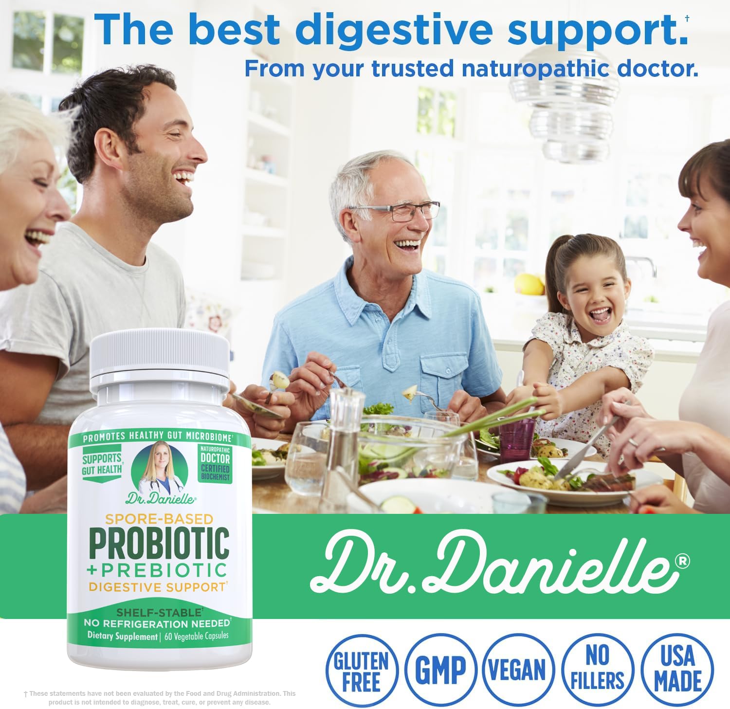 Dr. Danielle Probiotic capsule close-up highlighting Bacillus spores resilience.