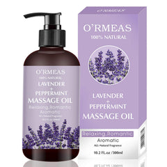 DR.DAVEY lavender peppermint massage oil bottle showcases soothing aroma for relaxation.
