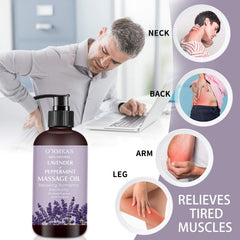 DR.DAVEY massage oil lavender peppermint pour demonstrates even application and quick absorption.