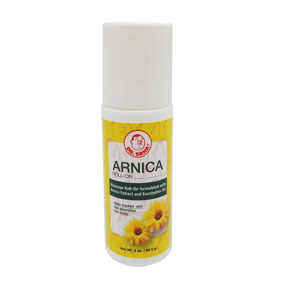 Dr Dry Dr Sana Arnica Roll-On 3oz on cracked skin with fast absorption