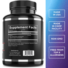 DR. EMIL NUTRITION L-Arginine 3150mg capsules offer high-potency nitric oxide support.