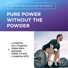 Product label close-up shows 3150mg dose and AAKG + Arginine HCl blend.