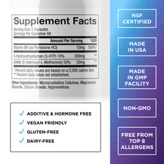 Closeup of DR. EMIL NUTRITION 5-HTP Plus capsules for easy daily use
