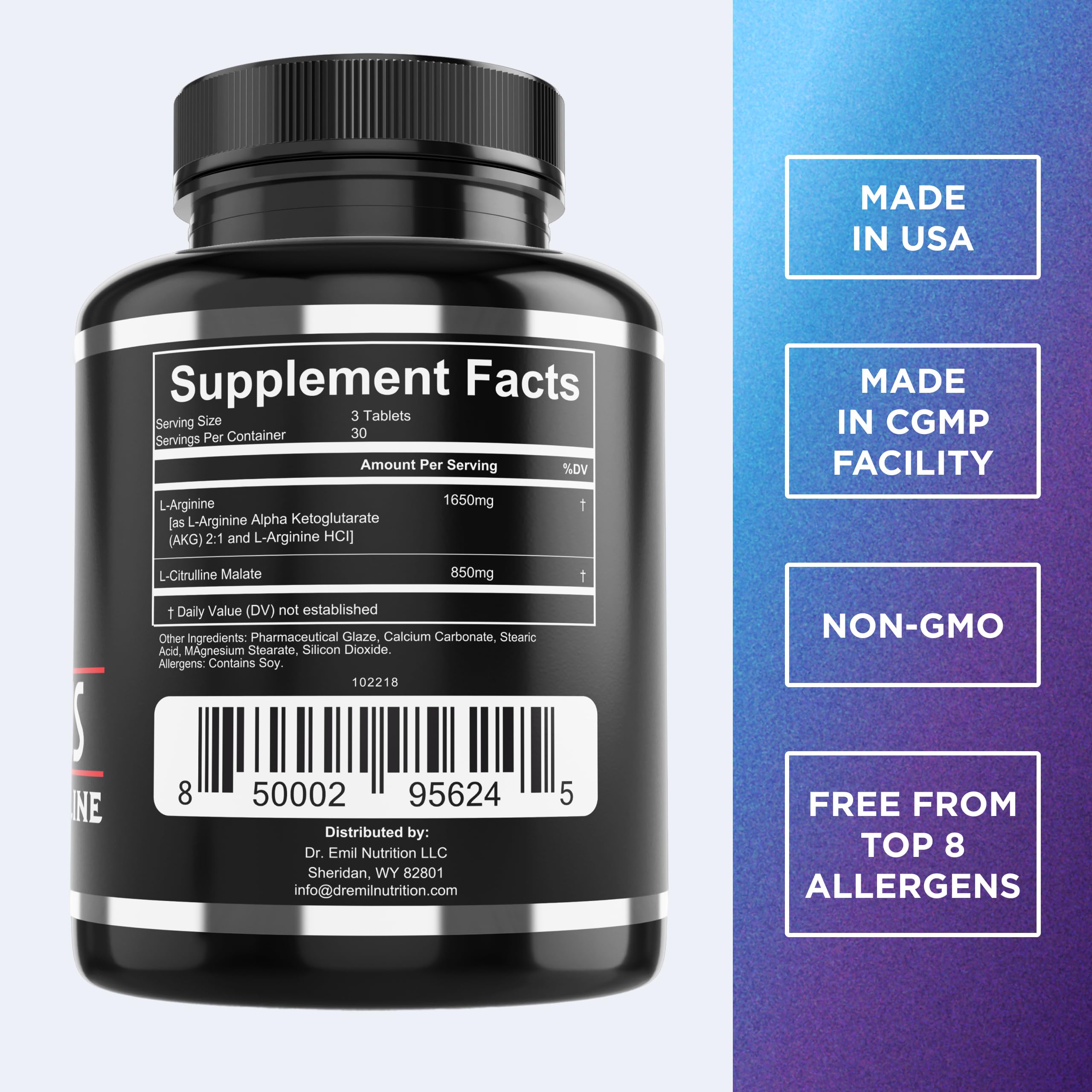 Close-up of ARGININE Plus tablets for on-the-go workouts