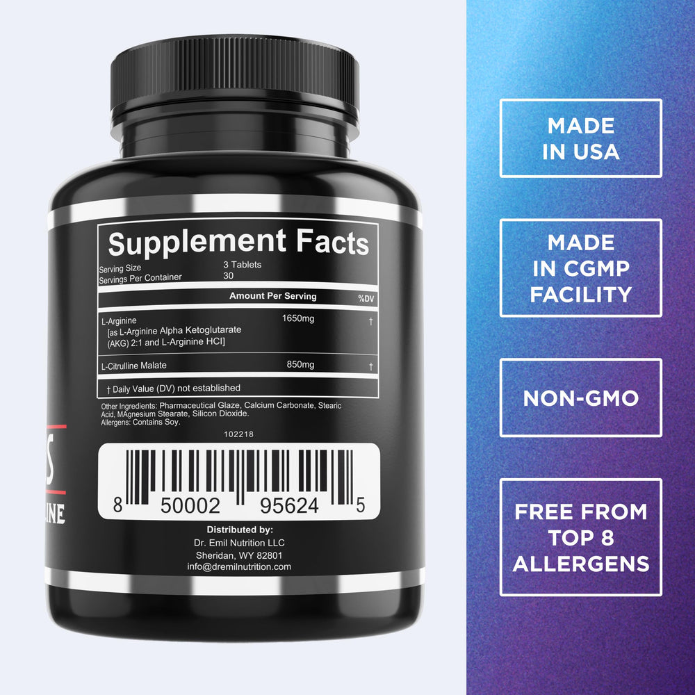 Close-up of ARGININE Plus tablets for on-the-go workouts