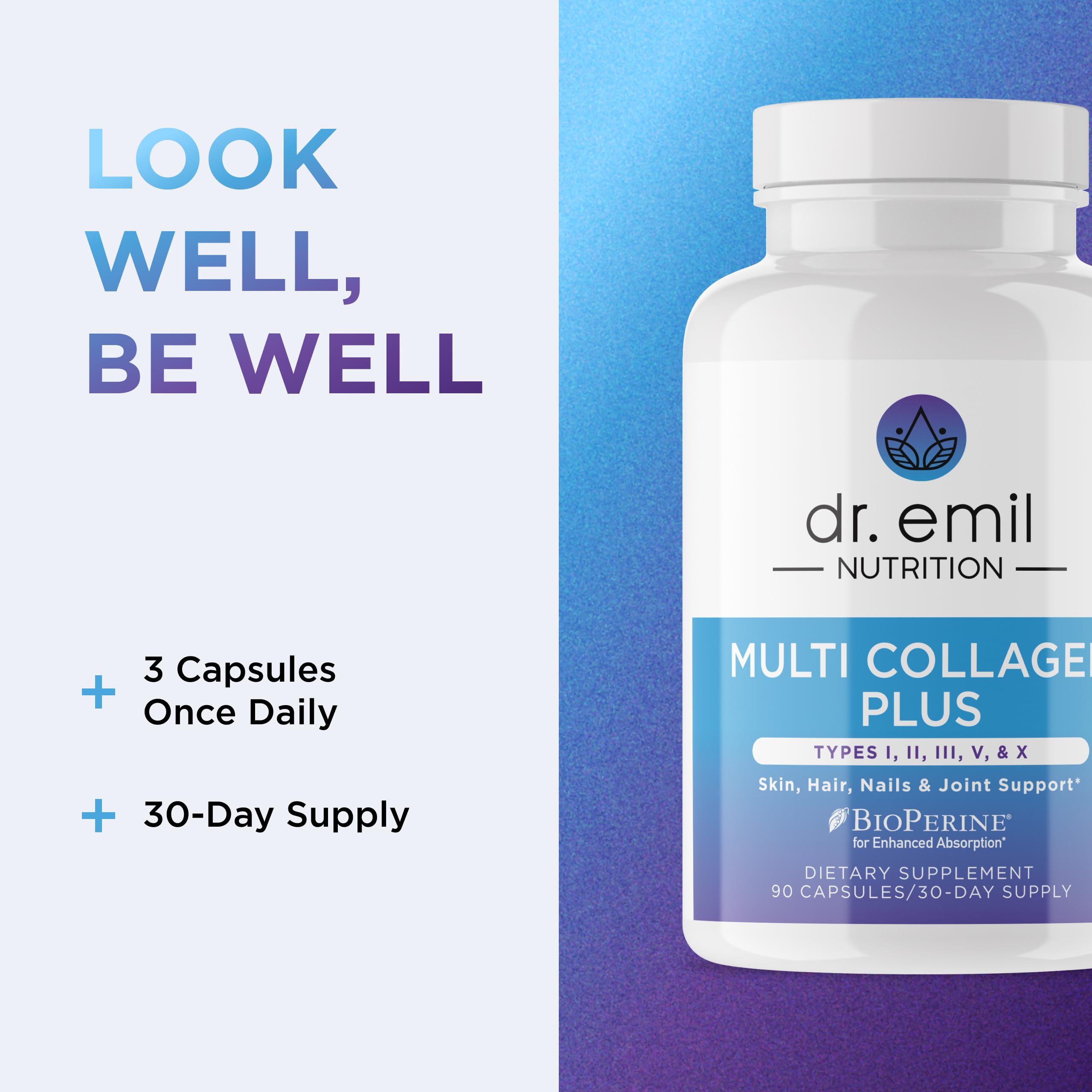 DR. EMIL NUTRITION capsules with a meal show gut health use.