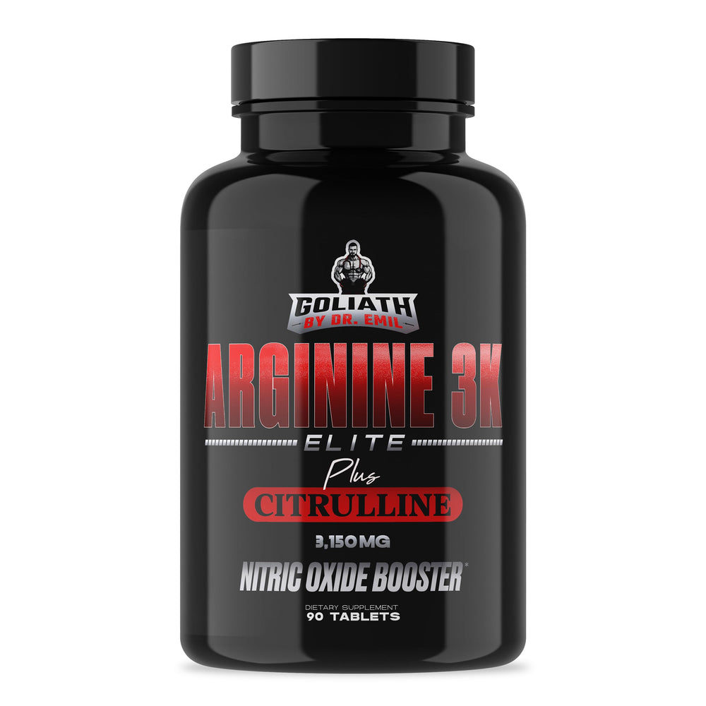 DR. EMIL NUTRITION Elite L-Arginine tablets bottle showing vascularity and endurance support