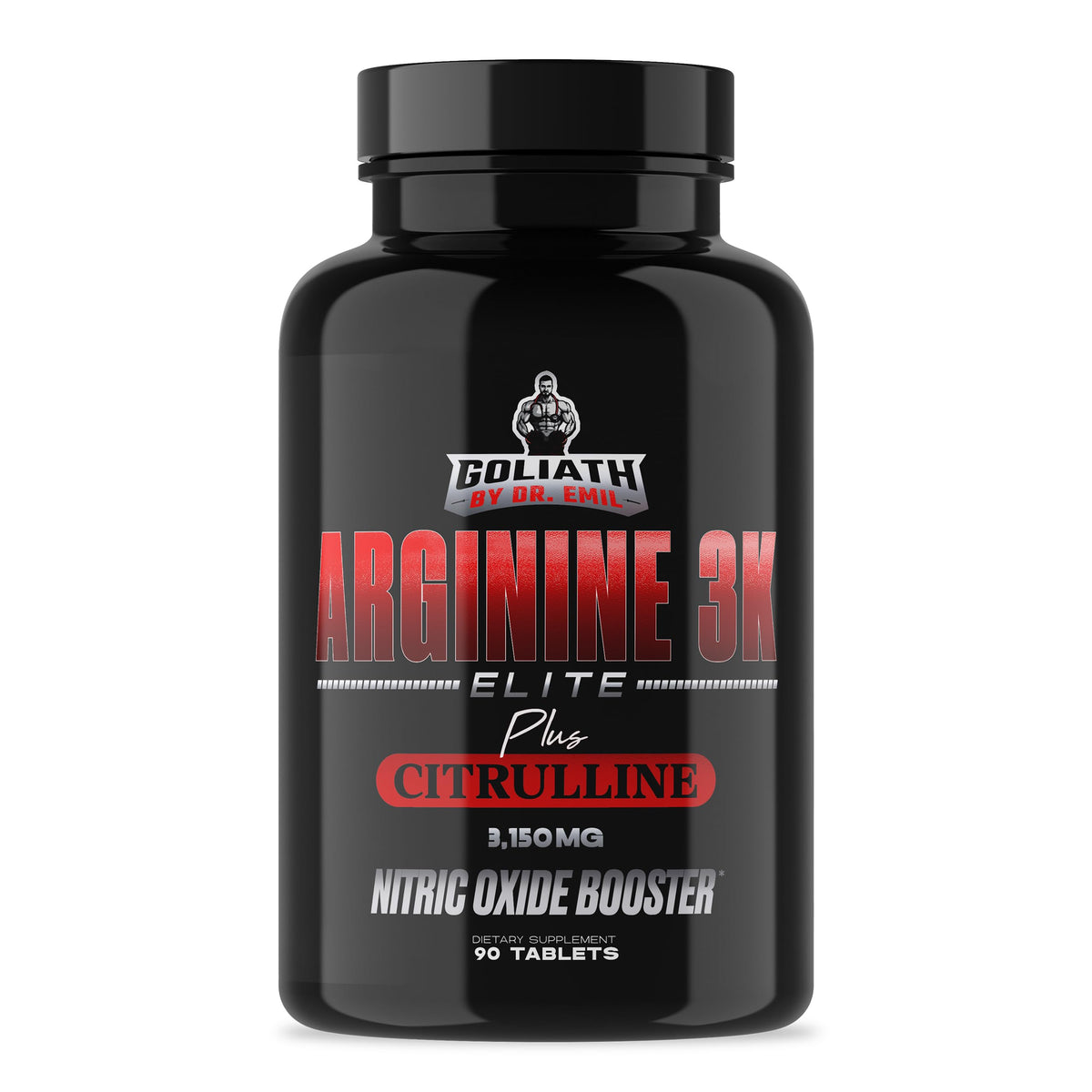 DR. EMIL NUTRITION Elite L-Arginine tablets bottle showing vascularity and endurance support
