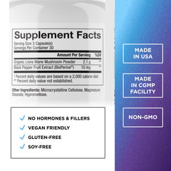 DR. EMIL NUTRITION Lion's Mane bottle on table for daily cognitive support