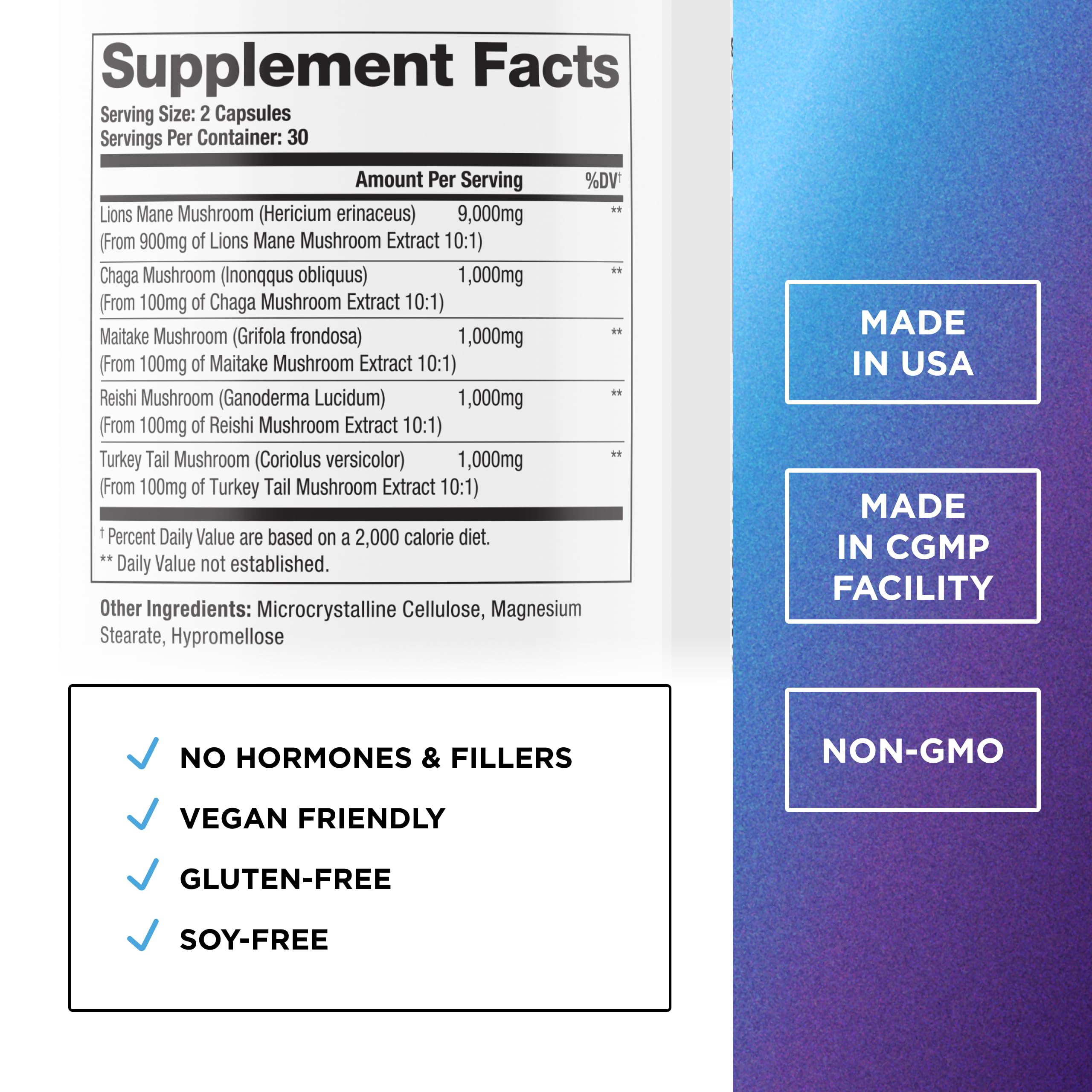 DR. EMIL NUTRITION Lions Mane capsules closeup highlighting high-dosage extract for focus