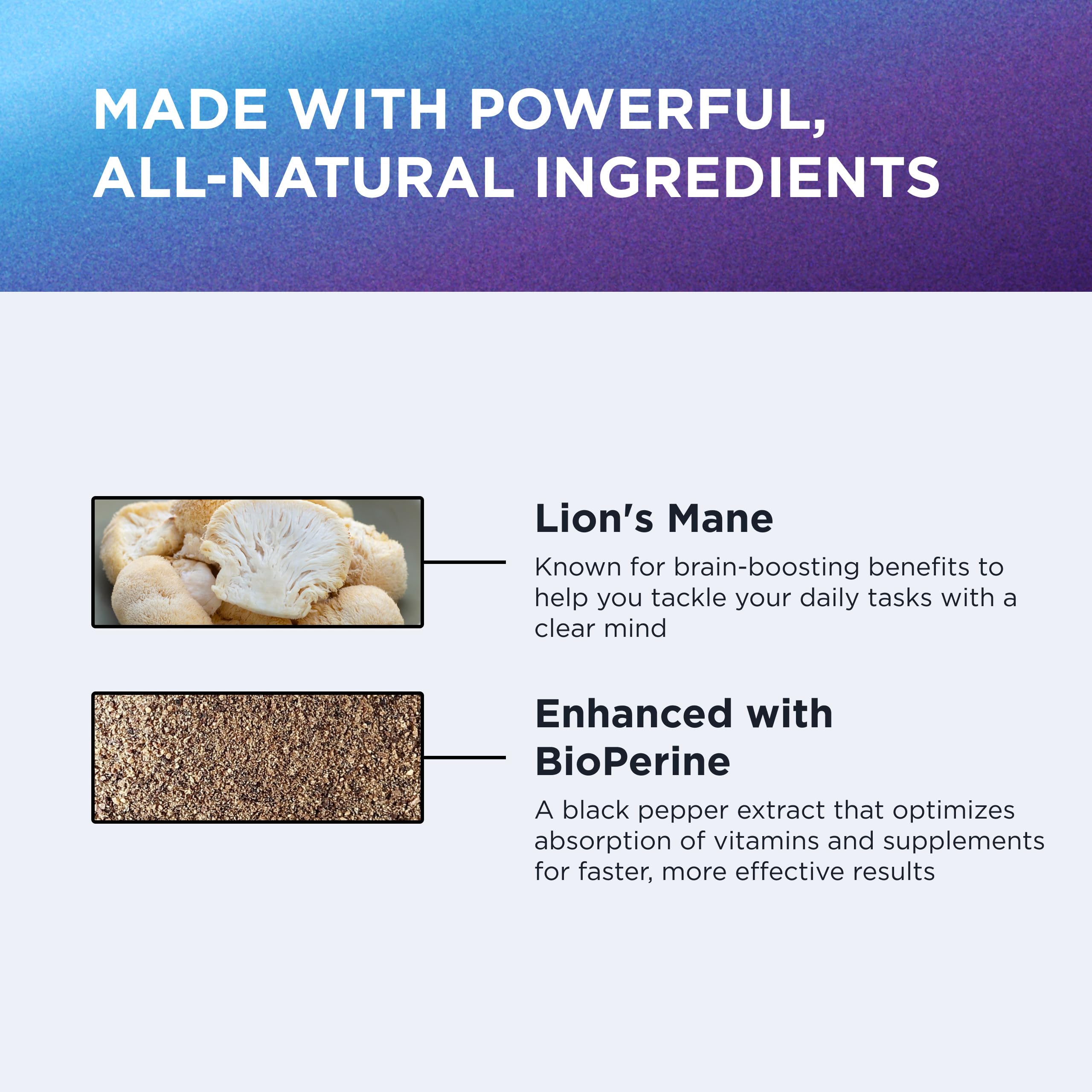 Ingredients label of DR. EMIL NUTRITION Lions Mane showing organic extract